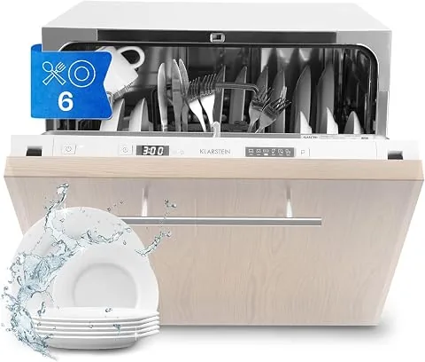 Klarstein Amazonia Pequeño con Instalacion Empotrable, Mini Lavavajillas 6 Cubiertos, Lavavajillas Portatil Sobremesa Silencioso, 6 Programas de Lavado, Lavavajillas Compacto Casa y Oficina foto 3