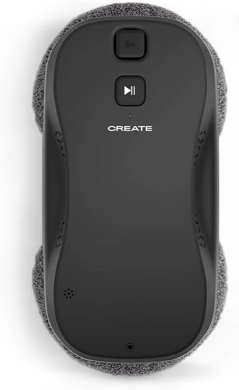 CREATE / WIPEBOT Pro/Robot limpiacristales automático Negro con WiFi/Doble Salida de Agua, 2 Niveles de pulverizado, Reconocimiento de Esquinas y Bordes, Cable de Seguridad de 5m, Depósito de 60ml