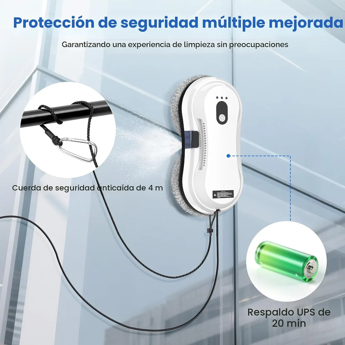 WIWOLER Robot Limpiacristales, 5600Pa Robot Limpiador de Ventanas foto 3