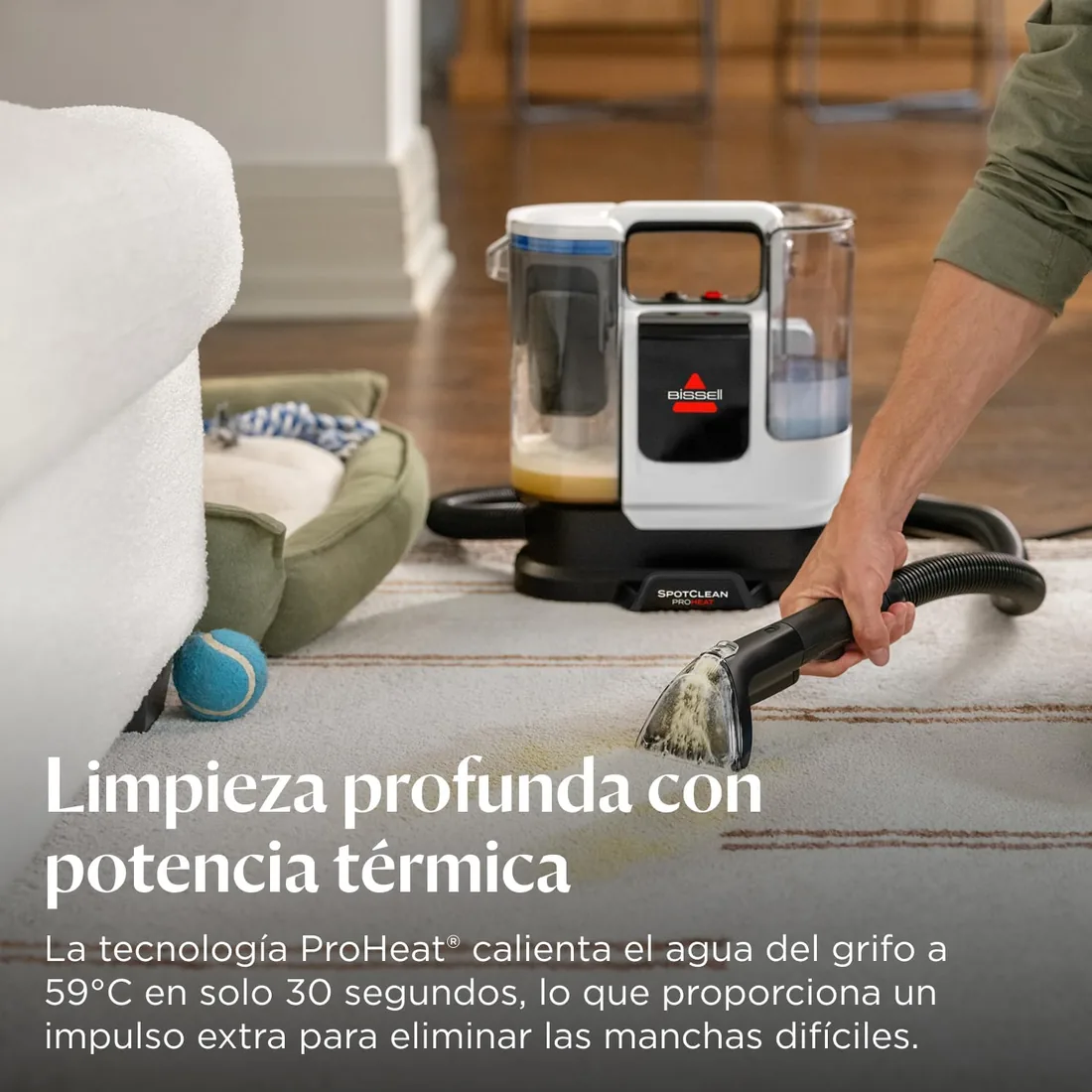 BISSELL SpotClean ProHeat Advanced Aspiradora de Agua Tapicería 1125W 3924N | Limpia tapicerías multisuperficie compacta, foto 3