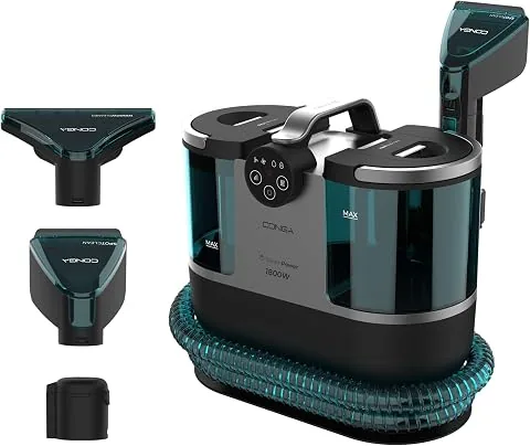 Cecotec Limpiador Aspirador de Tapicerias y Alfombras con Cable Conga 7000 Carpet&Spot Clean Steam Max. 1700W, Vapor, Depósito Agua Limpia 1600ml y Agua Sucia 950ml, Radio de Acción 9m