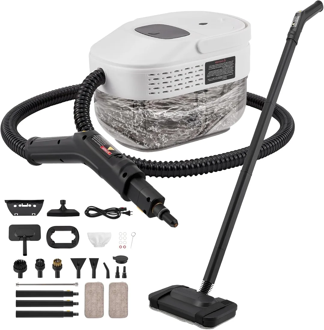 Limpiador a vapor con depósito de 1,6 L, 2500 W, 3 bares de presión y 105 °C, limpiador de vapor de alta presión, vapor caliente, limpieza multiusos sin químicos, para suelo, cocina, ventanas