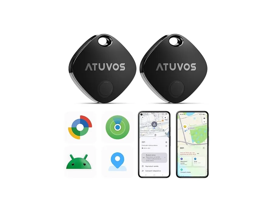ATUVOS Air Tag Pro Smart Tag Tracker para Android & iOS, Dual Sistema Buscador de Objetos Compatible con Google Localizador o Apple Buscar APP, para Llaves/Equipaje/Maleta.Batería  foto 3