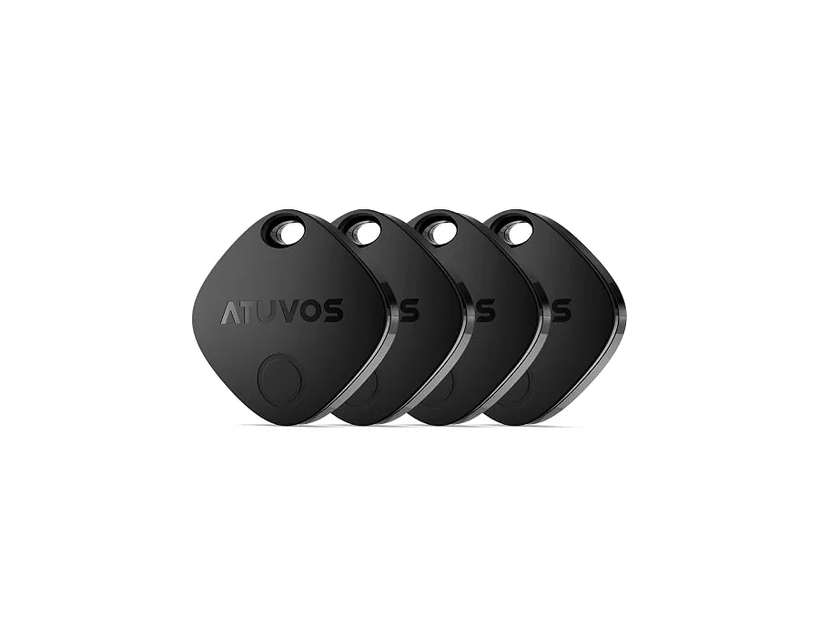 ATUVOS Air Tag Smart Tracker 4 Pack Negro, Buscador de Objetos Bluetooth Funciona con Buscar Apple (Sólo iOS, Android no Compatible), Localizador para Llaves, Maletas, Equipaje. Ba foto 2