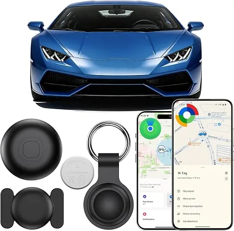 GPS Coche Localizador, Magnético Smart Tag Android e iOS, Localizador GPS sin Suscripción, Resistente Rastreador GPS Coche para Moto, Cartera, Maleta Cabina, Bolso (Negro) foto 2