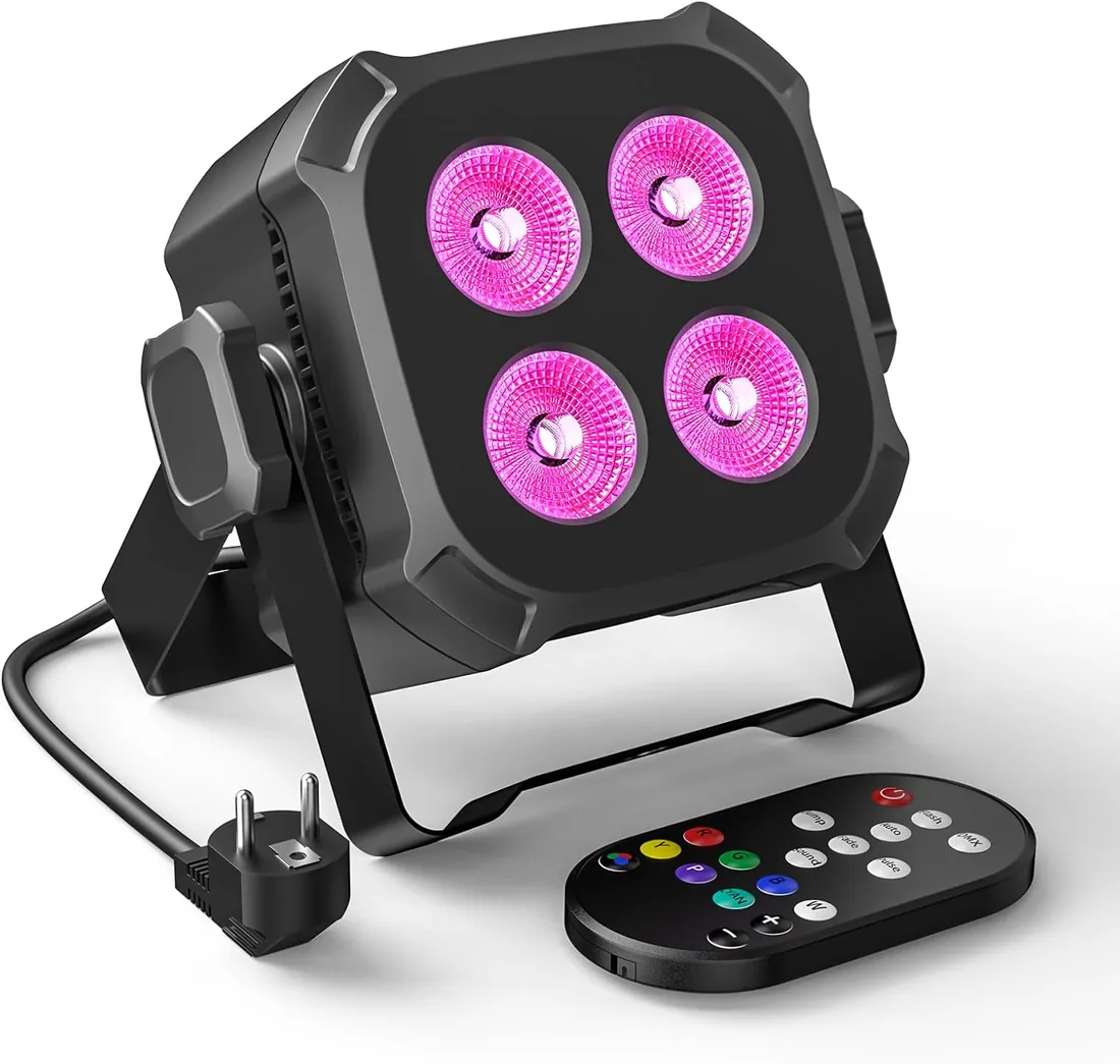 2PCS RGBW Foco Par LED, 40W Luces Discoteca DMX 4/8CH con Control Remoto/Sonido Activado Luz de Escenario, Luces Fiesta para DJ, Bar, Boda, Halloween, Navidad foto 2