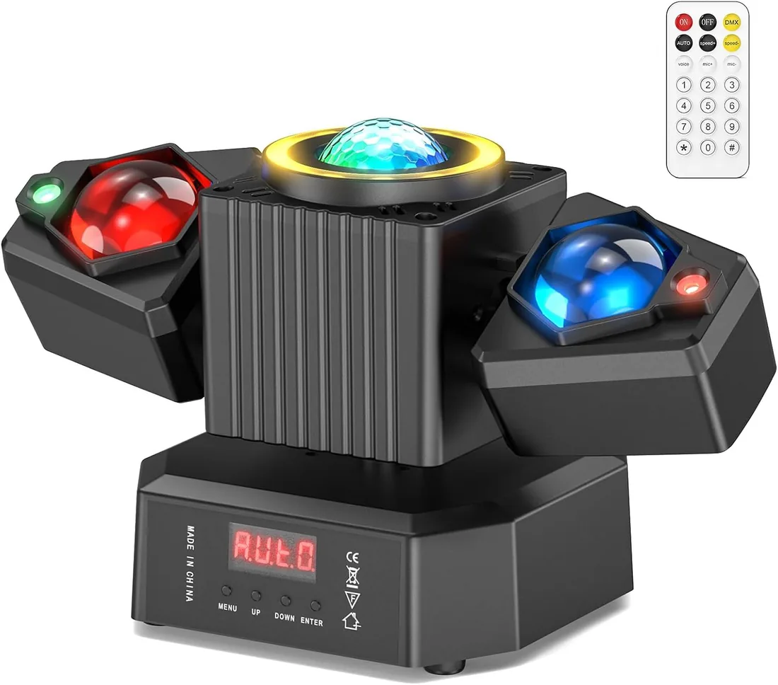 65W Cabeza Móvil Led Moving Head con Control Remoto,RGBW Proyector De Luz LED 4 En 1 De Doble Brazo,Luces de Fiesta Iluminación de Escenario para Fiesta Disco Party DJ Club Bar Boda