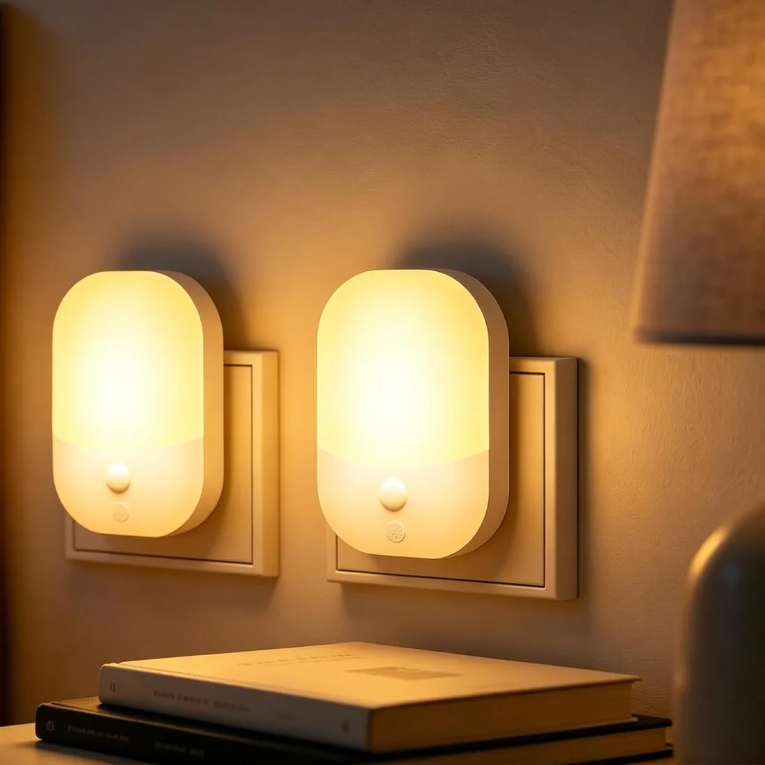 2 Piezas Luz Nocturnas infantil con Enchufe, Sensor de Luz Inteligente Crepuscular, 5 Brillos Regulables, 3 Modos, Blanca Cálida Noche para Habitación Bebé, Escalera, Cocina, 0,3W Sin Control Remoto foto 2