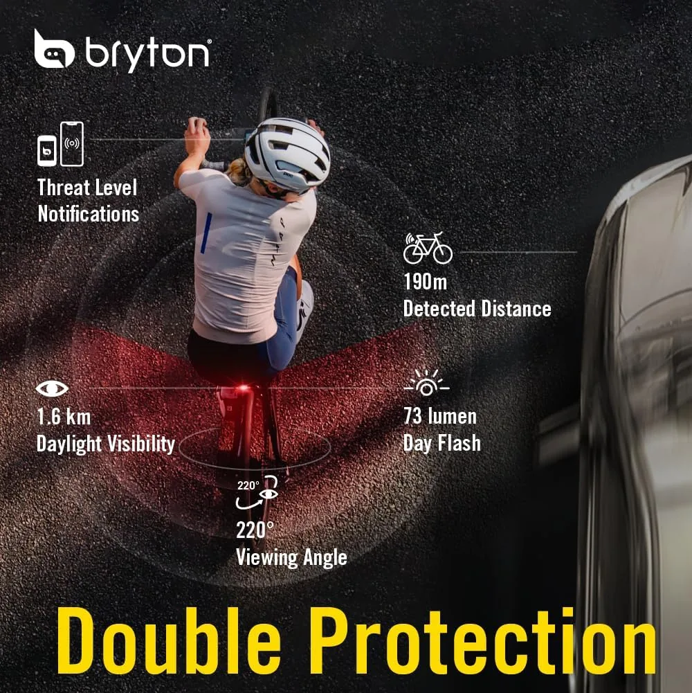 Bryton Gardia R300L | Radar de Bicicleta y Luz Trasera Inteligente | Alerta de Vehículos con Detección a 190m | Autonomía 17h | Conectividad Ant+ y Bluetooth | Compatible con Ciclocomputadores y App foto 3