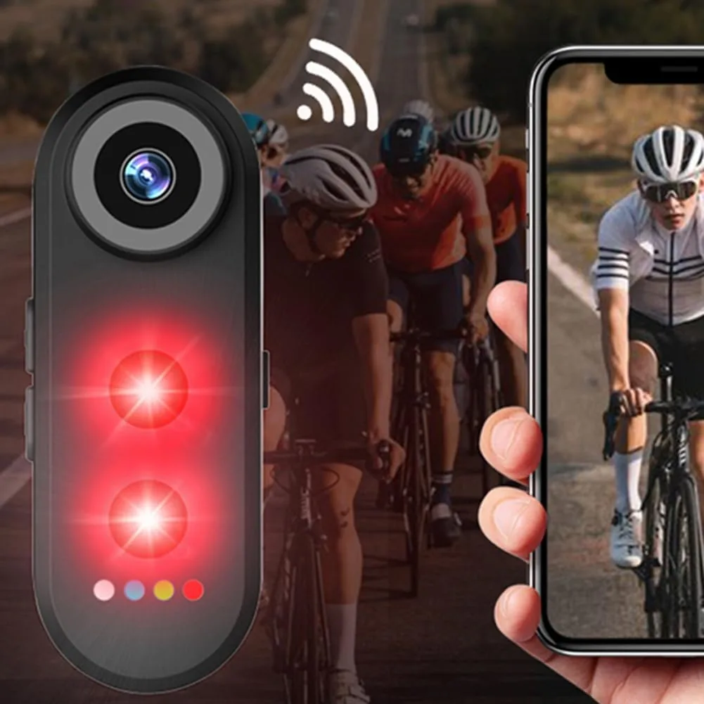 Cámara para Bicicleta HD 1080P con Luz Trasera, Visión de 150 Grados, Interconexión con Teléfono, Radar para Bicicleta, Cámara de Visión Trasera para Bicicleta, A foto 2