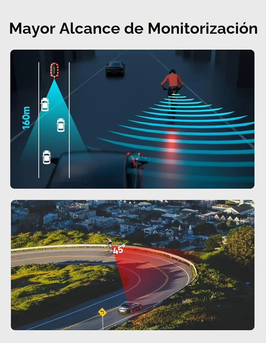 iGPSPORT SRmini Luz Trasera de Radar de Bicicleta, Detección de Frenado | Alcance de detección de 160m, 20h de autonomía,7 modos de iluminación,Compatible con iGPSPORT, Garmin, Wahoo y Bryton foto 3