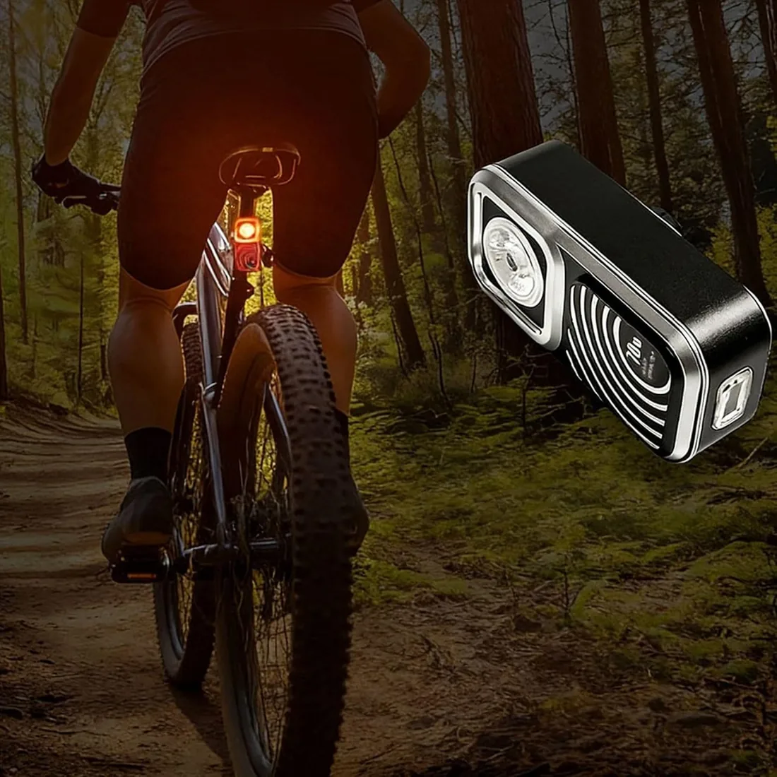 Luz Trasera para Bicicleta con Sensor de Radar, Recargable por USB, para Seguridad Al Andar de Noche. foto 2