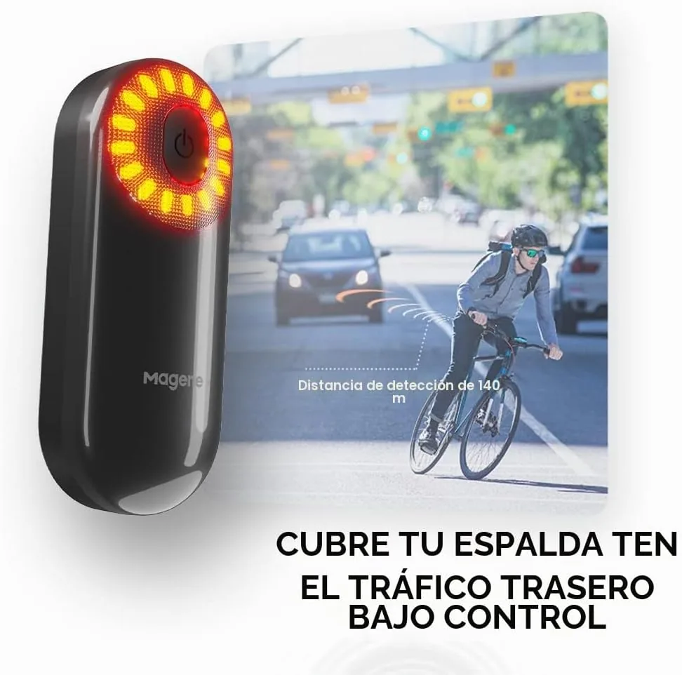 Magene L508 Luz trasera de radar de bicicleta, 5 modos de luz, luz trasera de bicicleta recargable tipo C para ciclismo MTB, bicicleta, batería de larga duración foto 3