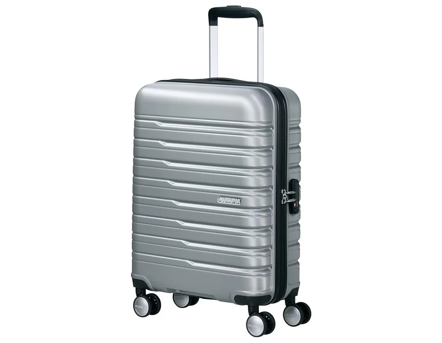American Tourister Flashline - Spinner S, Equipaje de Mano, 55 cm, 34 L, Plata (Sky Silver)