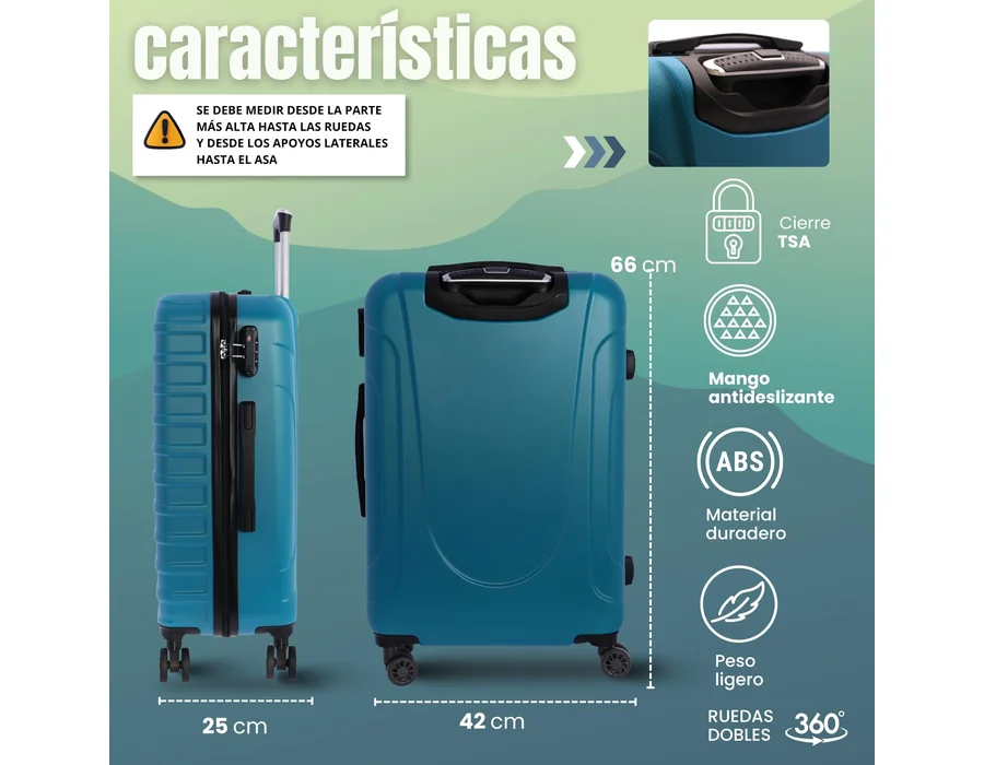 Coronel Tapioca Maleta Mediana 23 kg Maleta de Viaje Rígida con Cierre TSA foto 2