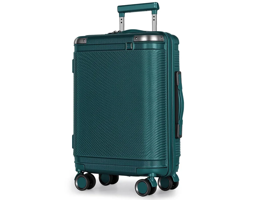 Maleta Cabina ABS, candado TSA, Ruedas Suaves, 55x40x20 cm Compatible con Ryanair, Verde