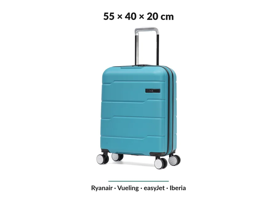 Maleta de Cabina Rígida 55x40x20 cm Expandible, Equipaje de Mano ABS 41L con Cerradura TSA, 4 Ruedas Dobles 360° y Asa Telescópica, Compatible con Ryanair, Vueling y EasyJet – Verd foto 2
