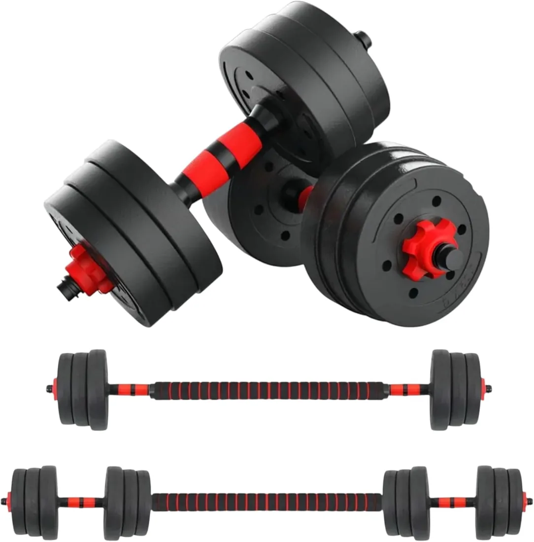 Mancuernas con mancuernas para hombre, equipo de Fitness para el hogar, combinación de peso ajustable, par de mancuernas recubiertas de goma foto 3
