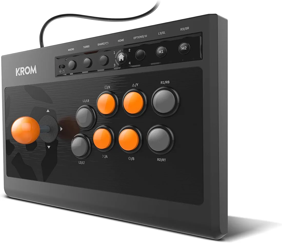 KROM Kumite -NXKROMKMT- Gamepad Arcade Multiplataforma, Fighting Stick, Joystick, modos D-Pad o X/Y input, compatible PC, PS3, PS4 y XBOX One