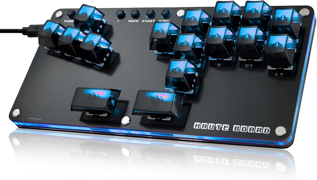 Sehawei B16 Arcade Stick 16Keys para PC/Ps3/Ps4/Switch/Steam | Haute 42 Game Keyboard,Supports Hot Swap & SOCD,Black