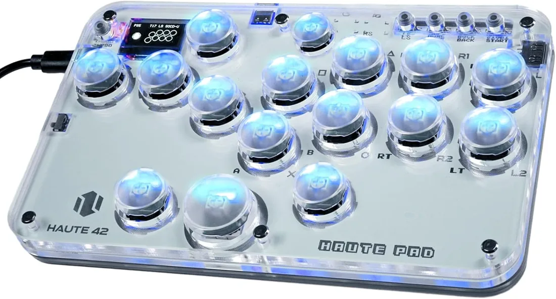 Sehawei G16 Arcade Stick 16Keys para PC/Ps3/Ps4/Switch/Steam | All-Button Gamerfinger , Custom RGB & Turbo Functions,Controller Street Fighting Game Keyboard,Supports Hot Swap & SOCD