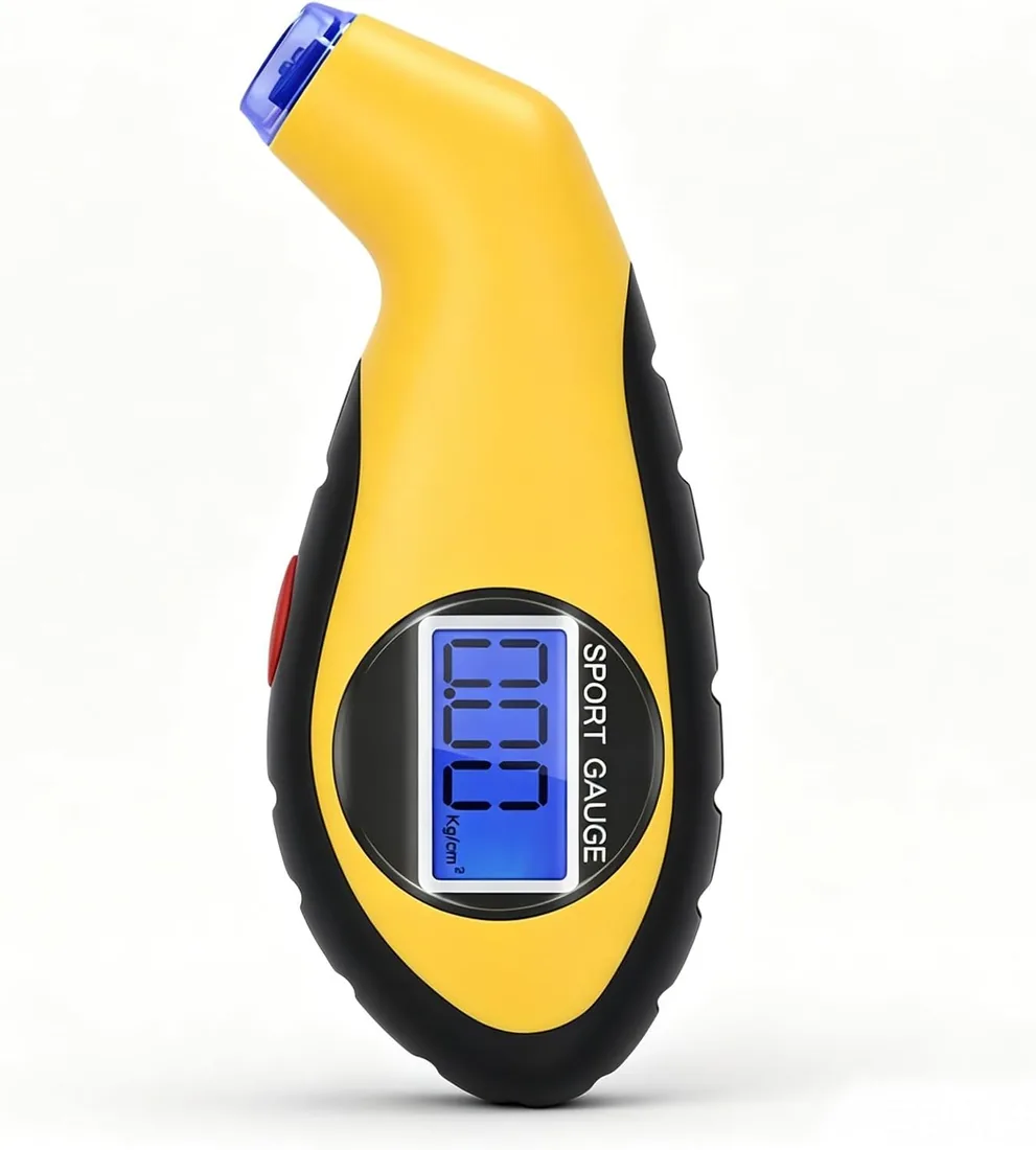 Manometro Presion Neumaticos Digital,Medidor de Presión Neumáticos,Manómetro Presión Digital para Neumáticos para Auto,Motocicleta, Bicicleta,con Pantalla LCD Retroiluminada