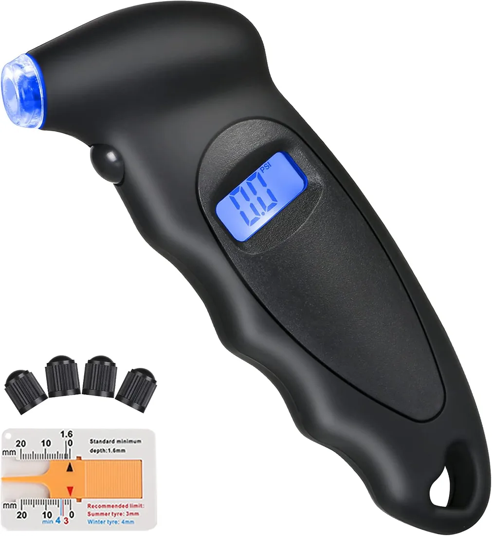 URAQT Manometro Presion Neumaticos,Manómetro Digital con Pantalla LCD,Azul