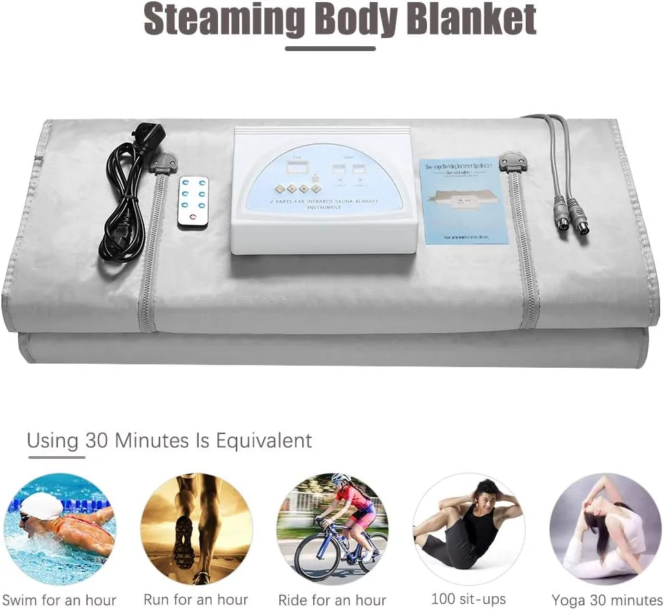 650W Manta de Sauna de Infrarrojos de Oxford con Cremallera - Infrarrojo lejano - Manta de vapor para el hogar Sauna con Control Remoto Terapia de Desintoxicación Spa en Casa foto 3