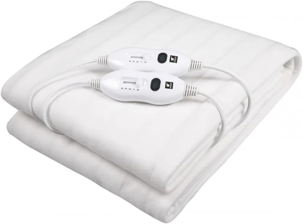 Manta eléctrica/Calentadora de cama, dimensiones: 160x140cm lavable. 2 Ajustes de temperatura. 2 controles regulables. Potencia: 2x60W. THULOS TH-EB400