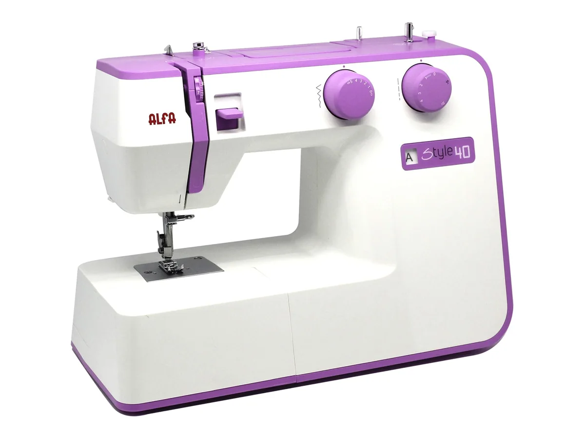 ALFA Máquina de Coser, Style 40, Morada, 31 Puntadas, 30 x 19 x 41 Cm, Accesorios Incluidos