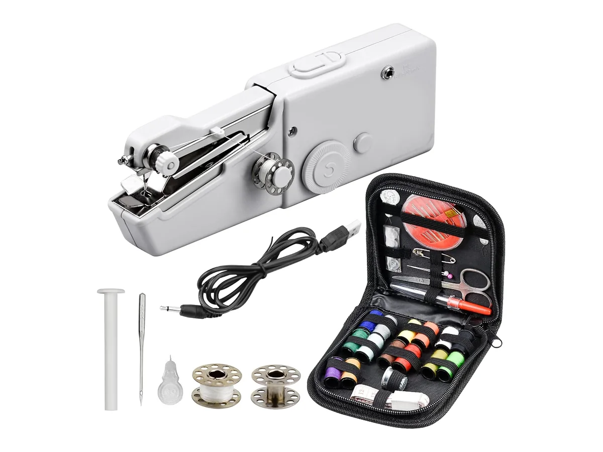 Mini Maquina de Coser, Mini Máquina de Coser Eléctrica, Maquina de Coser Portatil, Fácil de Usar,…