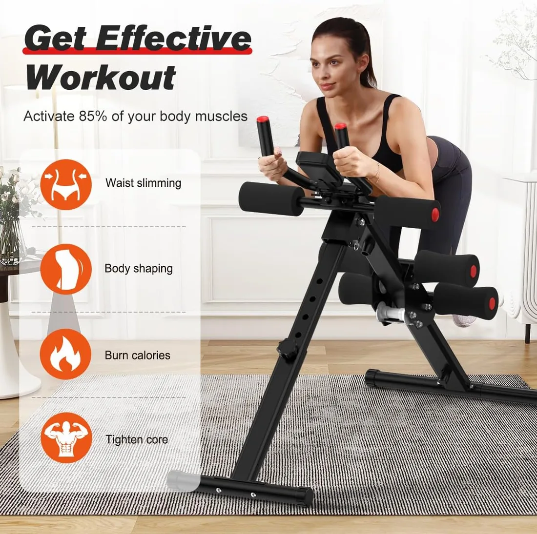 RELIFE REBUILD YOUR LIFE Maquina Abdominales Casa Aparato de Entrenamiento Muscular Ejercitador Plegable Multifuncional Gimnasio foto 2