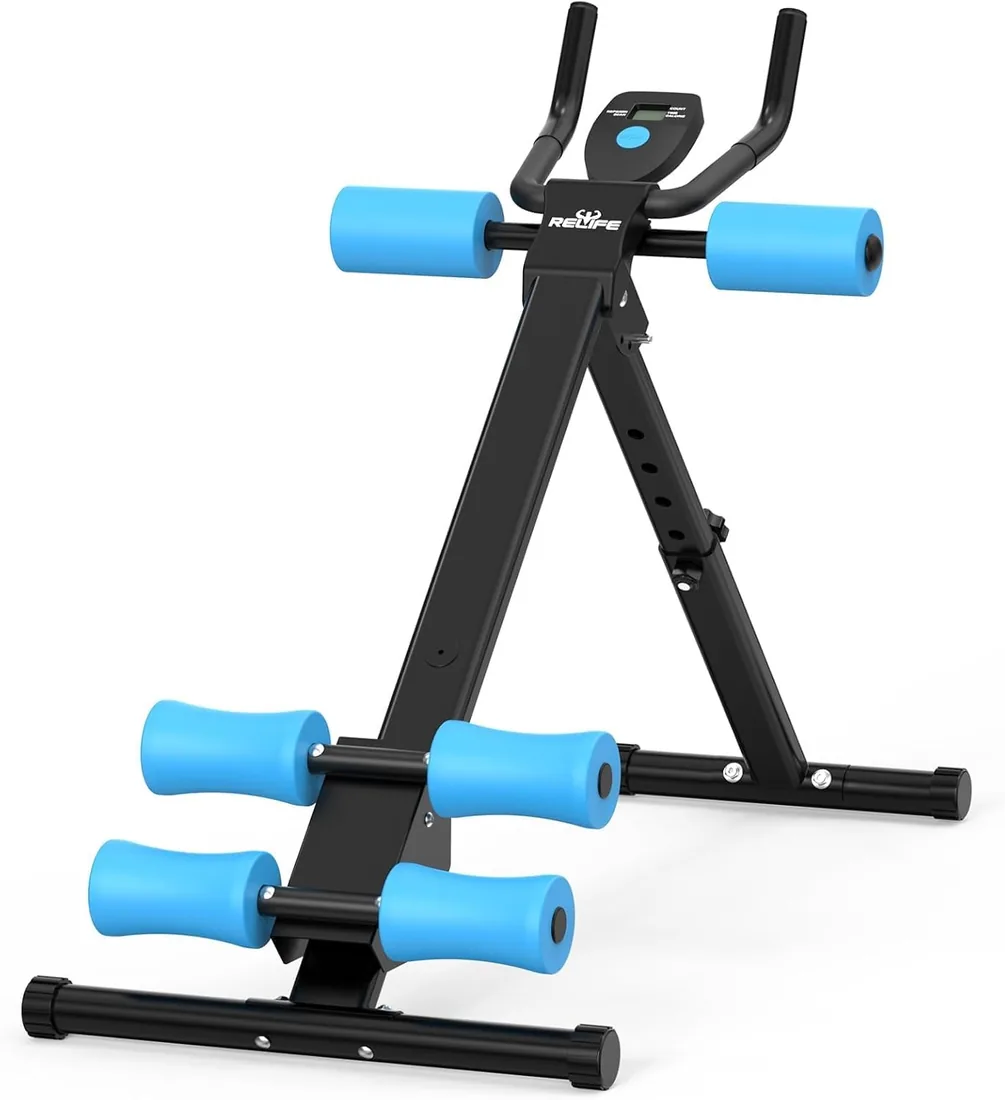 RELIFE REBUILD YOUR LIFE Maquina Abdominales Casa Aparato de Entrenamiento Muscular Ejercitador Plegable Multifuncional Gimnasio