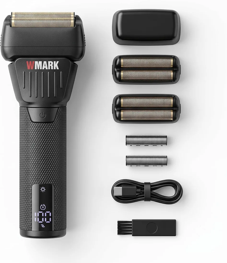 Afeitadora Eléctrica Hombre Foil - Maquina de Afeitar Cabeza Rapada y Barba, Afeitadora cabeza, Motor 9000RPM, IPX6, Batería 150min, LED, USB-C, Dry&Wet - WMARK NG-7982 foto 3