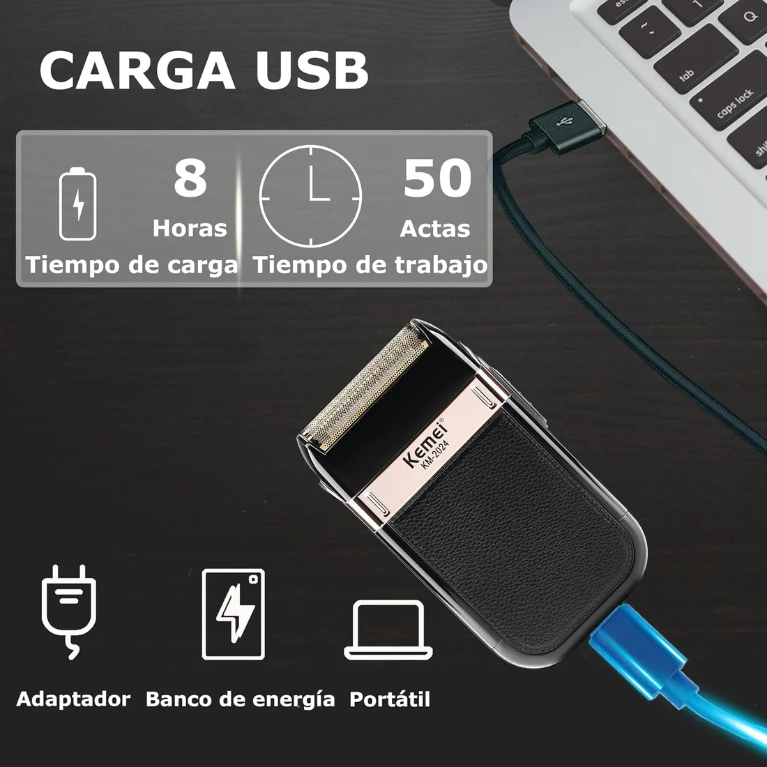 KEMEI afeitadora electrica hombre, maquina de afeitar foto 3