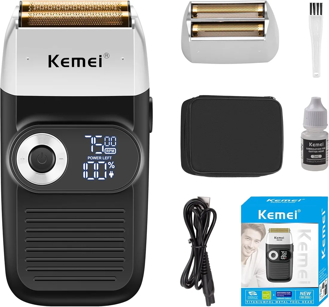 kKEMEI 2026 Maquinilla de Afeitar para Pombres, Afeitadora de láminas