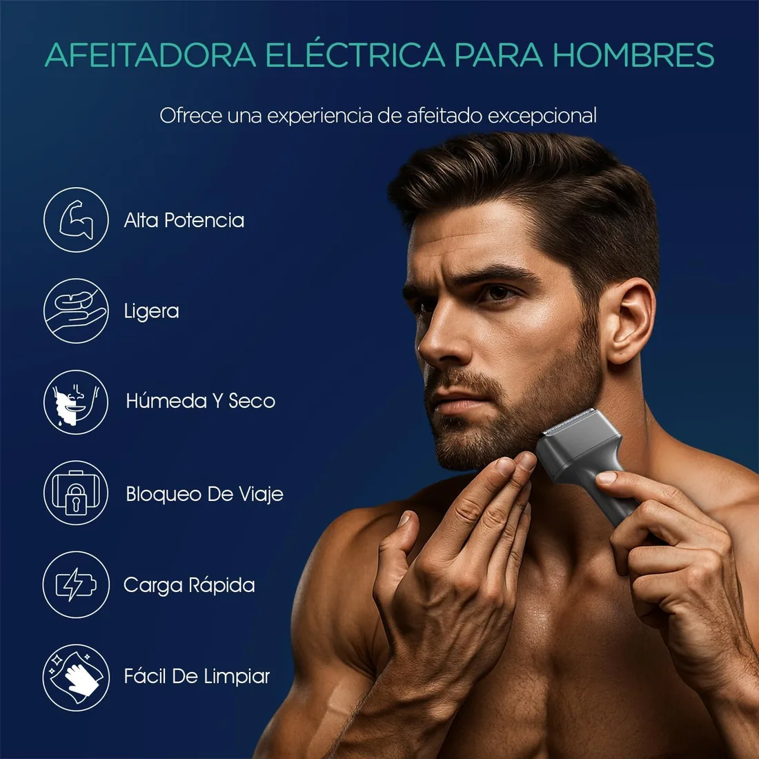 VOYOR Maquinilla de afeitar eléctrica, Seco y Húmedo, Carga USB TX310 Gris foto 2