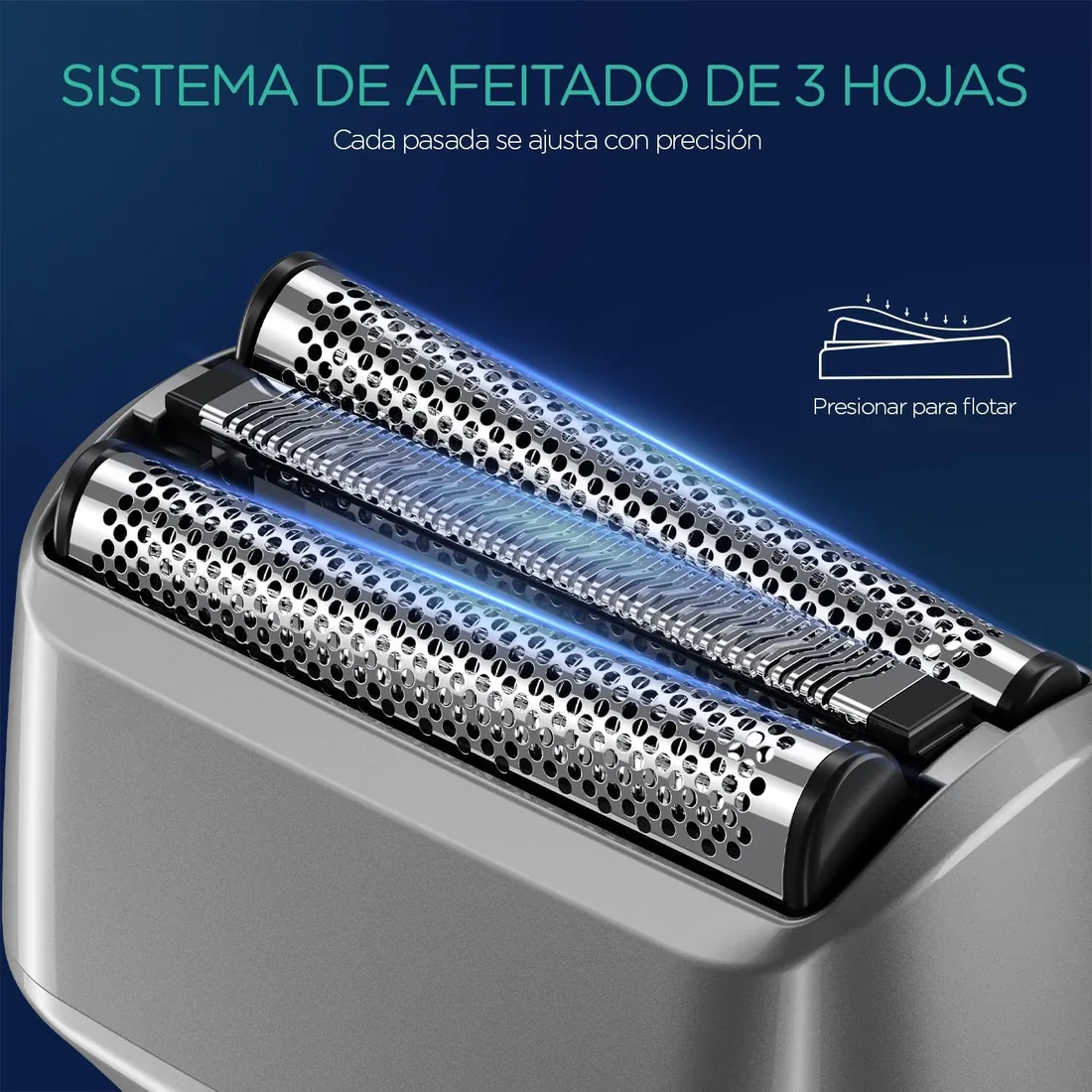 VOYOR Maquinilla de afeitar eléctrica, Seco y Húmedo, Carga USB TX310 Gris foto 3