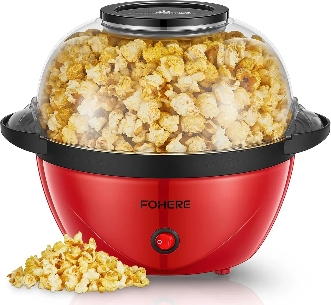 FOHERE Palomitero, Máquina de Palomitas Casera de 3,5L, Olla Antiadherente | Palomitera que Puede Agregar Azúcar y Aceite, Agitación Automática, Silenciosa y Rápida, Adecuado Para Cine en Casa foto 3