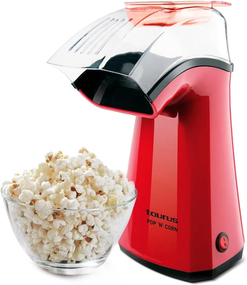 Taurus - Palomitero Pop'N'Cor, 1100W, Sin Aceite, Aire Caliente, 3 Min