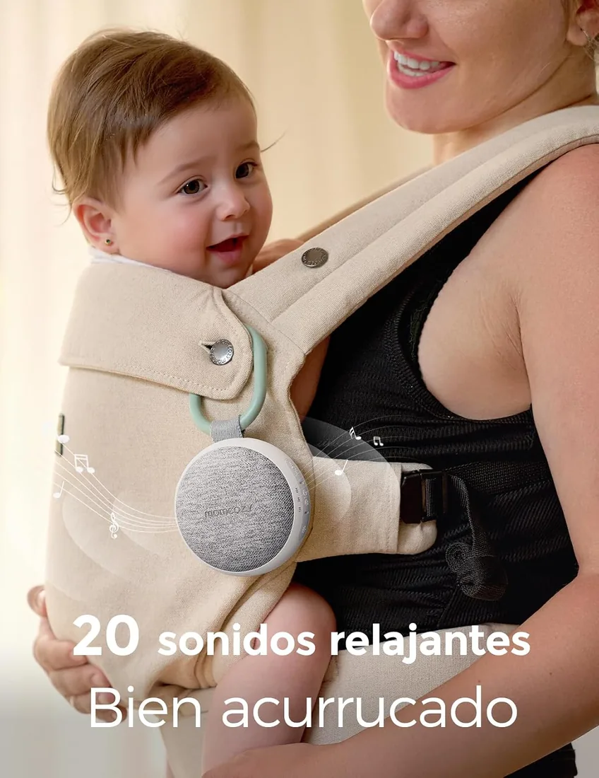 Momcozy Ruido Blanco Bebe con 20 Sonidos Relajantes y Anillo Colgante | Maquina Ruido Blanco Bebe con Luz Nocturna, Temporizador, Larga Duración para Viajes foto 3