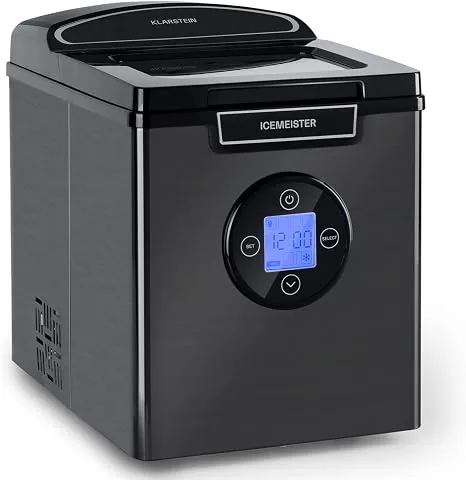 Klarstein Maquina de Hielo para Casa Portátil, 2,5L, Ice Maker 12 kg Auto Limpieza, Maquina para Hacer Cubitos de Hielo Domestica Hielos Grandes/Pequeños, Dispensador Encimera Pantalla LCD foto 3
