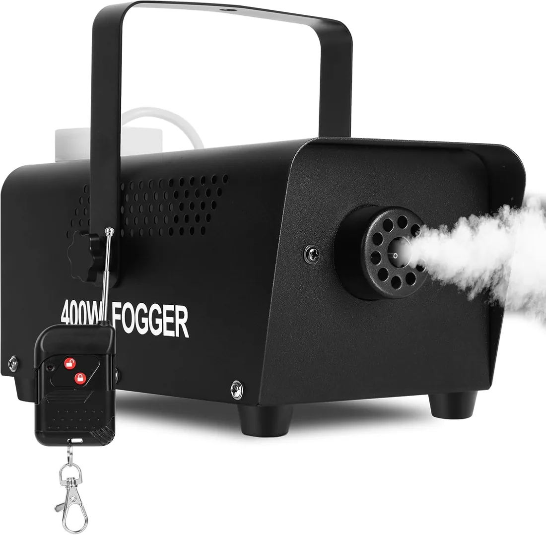 HOTUT Máquina de Humo, 500W Máquina de Humo con Control Remoto, 0.3 litros, Portátil Máquina de Humo con Mando a Distancia y Función de Pulverización Automática para DJ, Bodas, Fiestas, Navidad