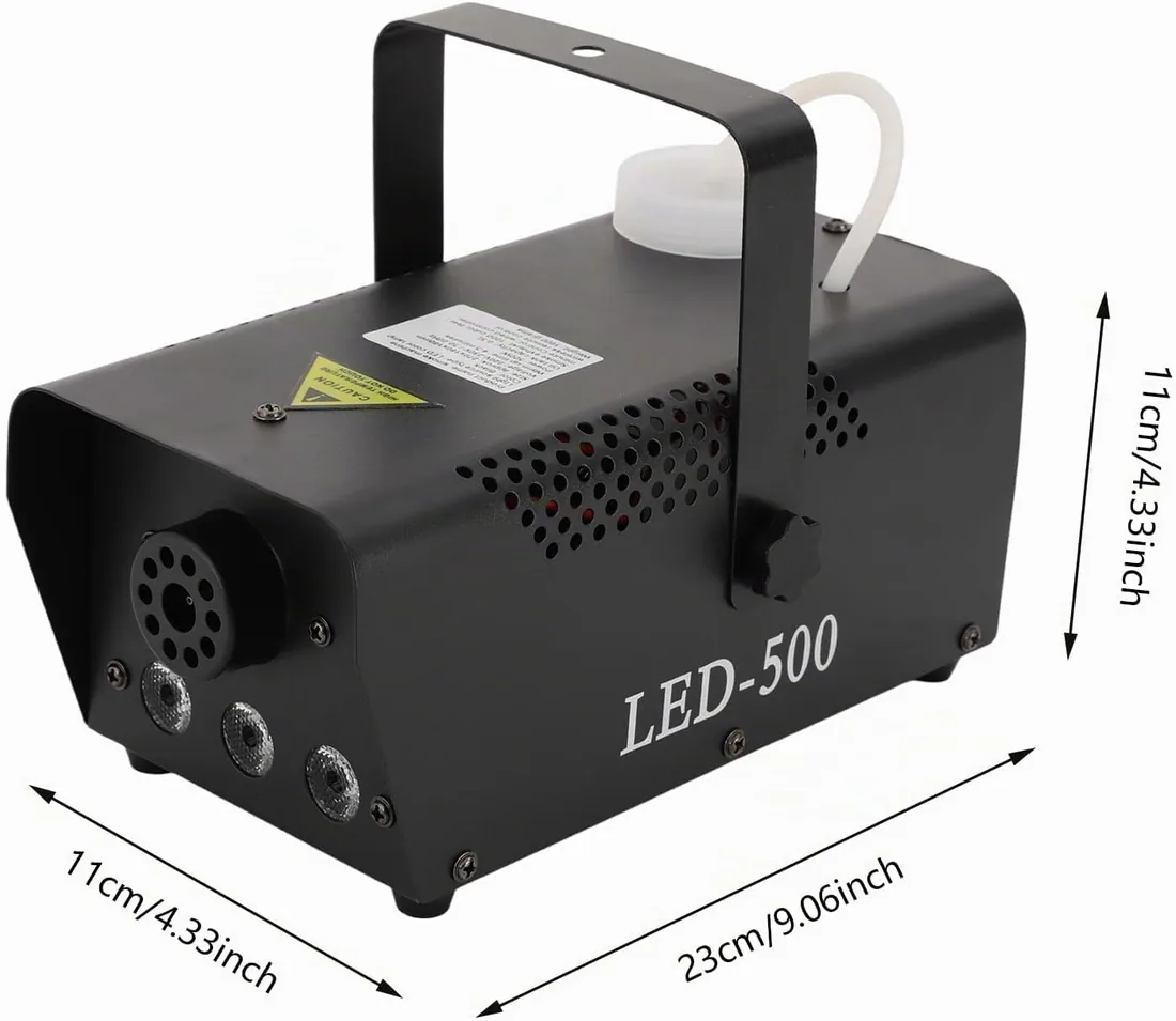 Máquina de humo, 500 W, con mando a distancia inalámbrico y luz LED, apta para DJ discoteca, Halloween, Navidad, bodas y actuaciones escénicas, etc foto 2