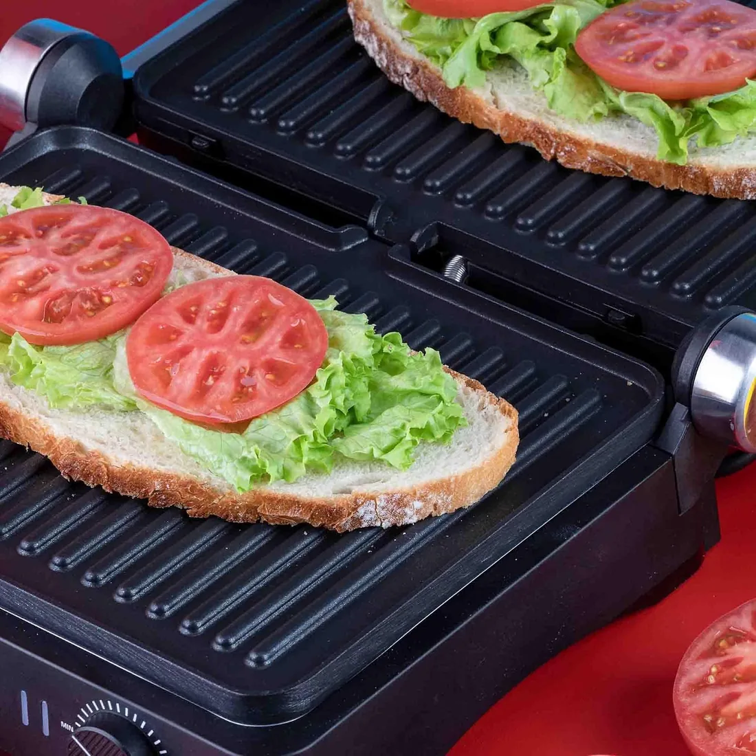 JATA JEGR1450 - Parilla Eléctrica. Grill. Sandwichera. Panini. 2000 W. Apertura 180º. Placas EXTRAÍBLES rayadas antiadherentes: 29,6 x 21,8 cm. Bandeja Recogegrasa. foto 3