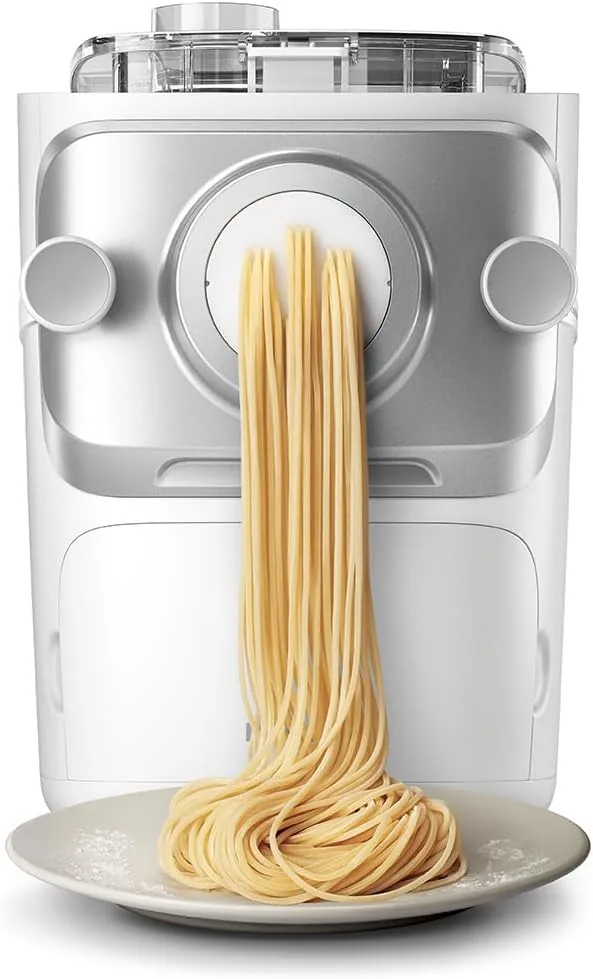Philips 7000 Máquina para Hacer Pasta Fresca, ProExtrude, 6 Discos, Blanco | Máquina para pasta fresca totalmente automática, tecnología ProExtrude, mezcla perfecta, 6 discos para pasta (HR2660/00)