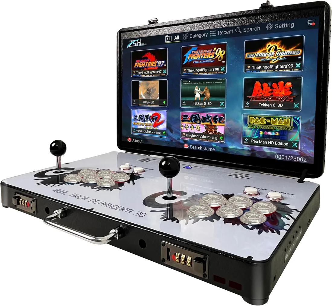 Arcade Plegable | 4 Jugadores | Más de 20000 Juegos | Pantalla LED 22 Pulgadas | Joysticks Sanwa