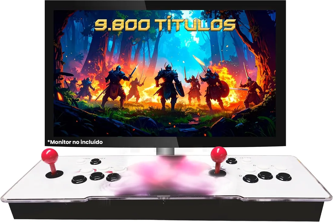 Maquina Arcade con 9800 Titulos. Consola Arcade Que Incluye 6 Botones por Jugador, 2 joysticks Estilo Sanwa DX2 Sistema Plus Saga
