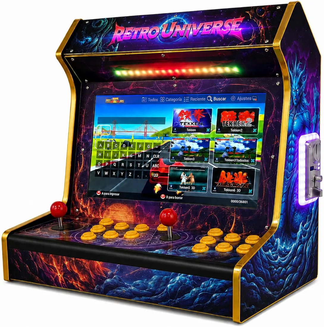 Máquina Arcade Tipo Bar Top 22" | 36.800 titulos | WiFi | 2 Jugadores | 6 Botones por Jugador | Modo Free Play o Monedero | Altavoz Integrado | Marquesina LED | Mueble Arcade Hecho a Mano foto 2