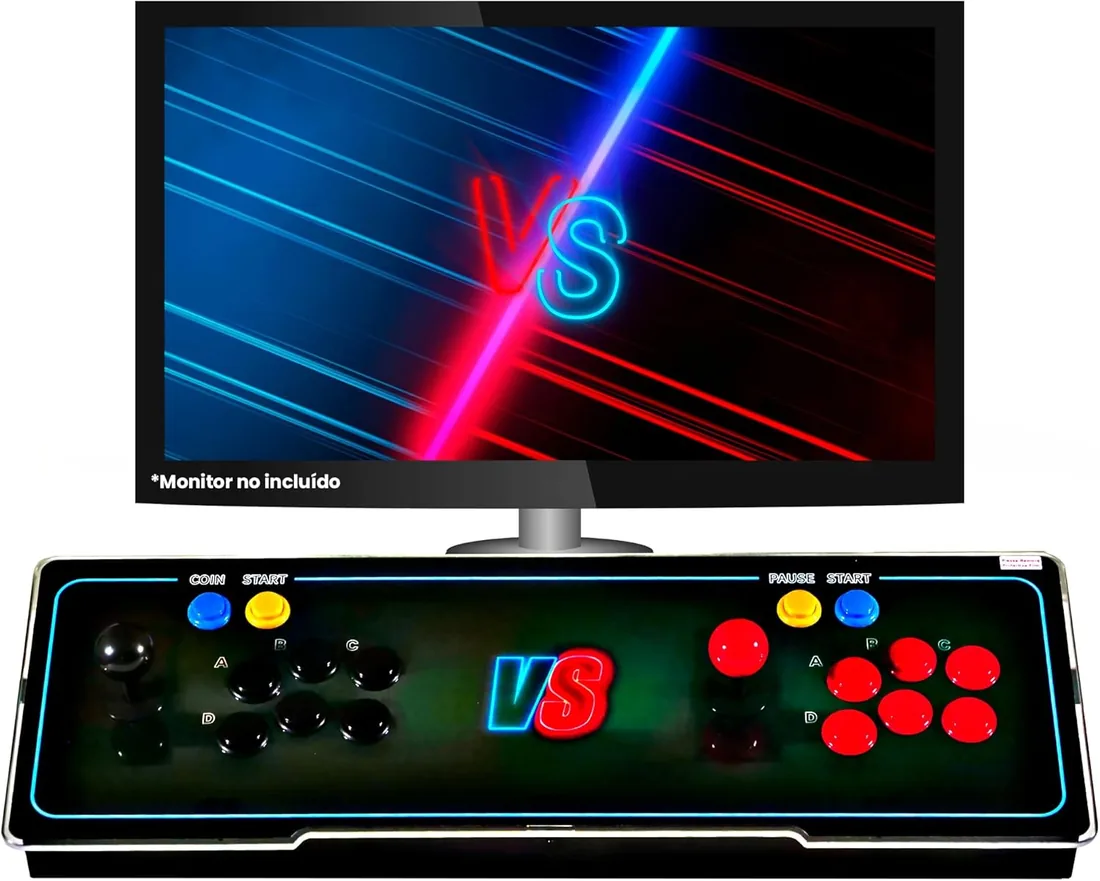 Unicview Pandora Box 3D, Retro Consola Maquina recreativa Arcade Video, Joystick Arcade, Versiones Originales Juegos Retro, Incluye Juegos 2D y 3D. Función de Guardar Partida, Pandora_5000